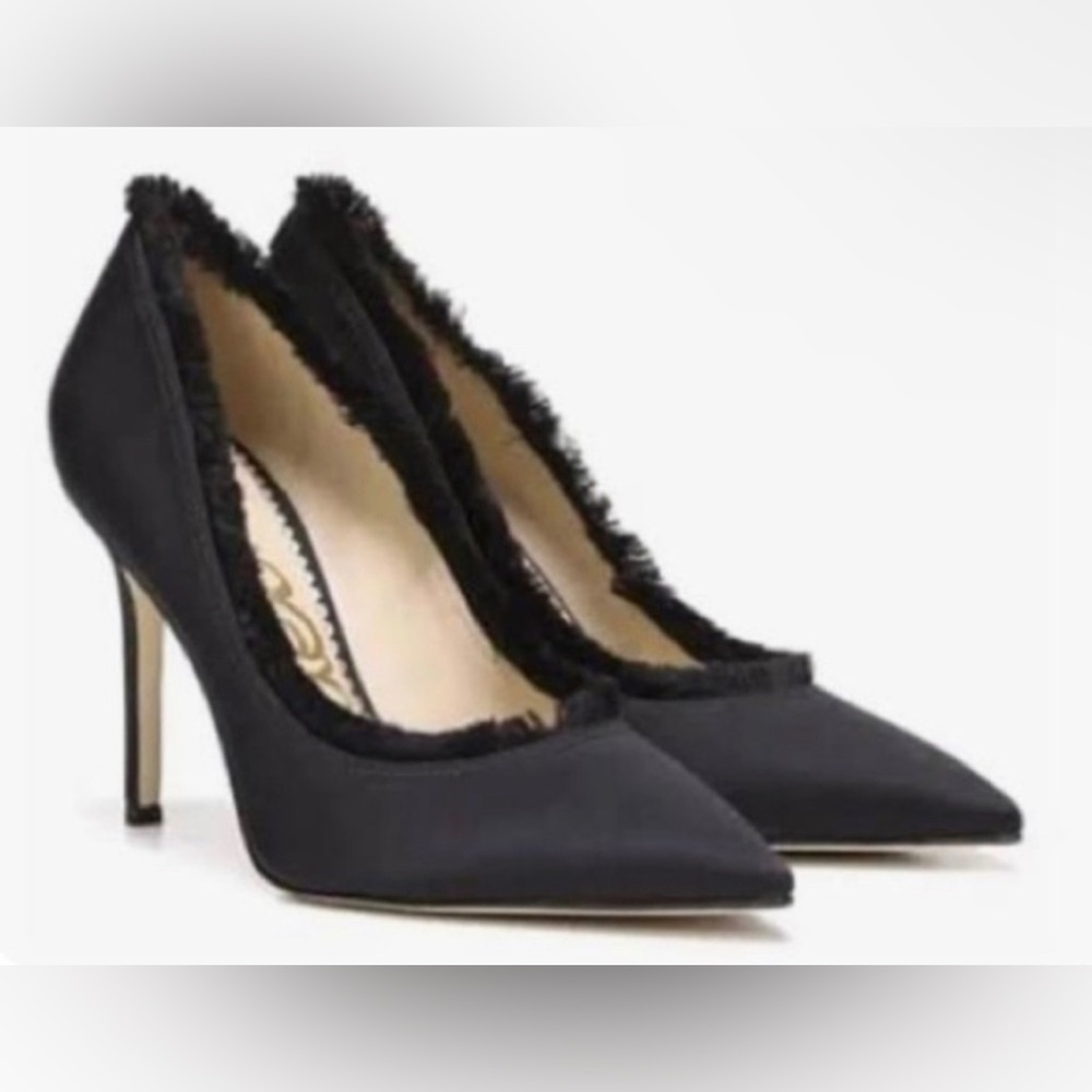 Sam Edelman Black Haylan Frayed Pumps - Picture 11 of 16